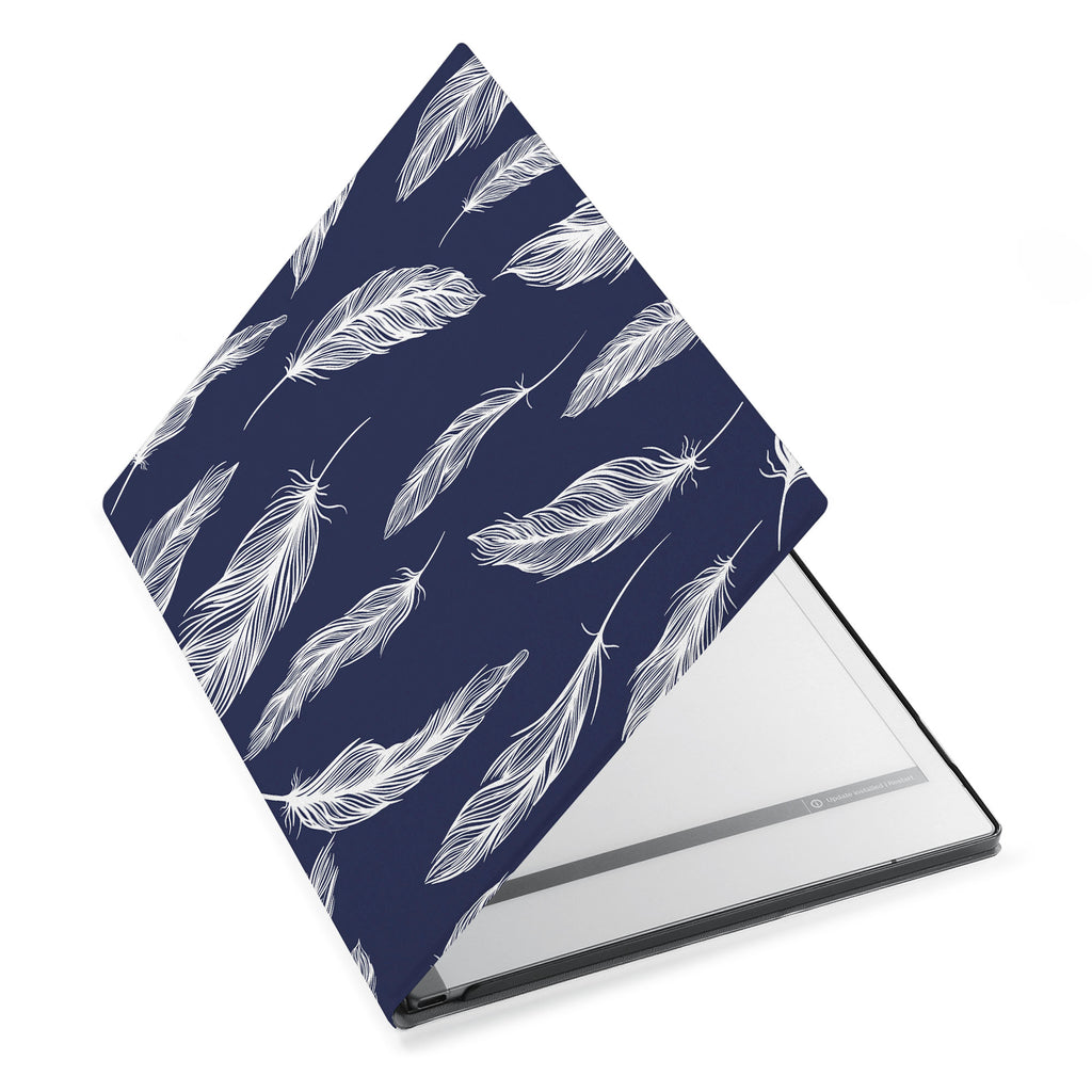 The Personalized VistaCase reMarkable Pen Holder CasewithFeather design adds a touch of elegance to your device.