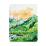 front view of personalized iPad case with pencil holder and Landscape design