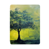 front view of personalized iPad case with pencil holder and Tree Painting design