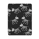 front view of personalized iPad case with pencil holder and Animal Skeleton design