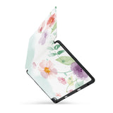 personalized iPad case with pencil holder and Spring design