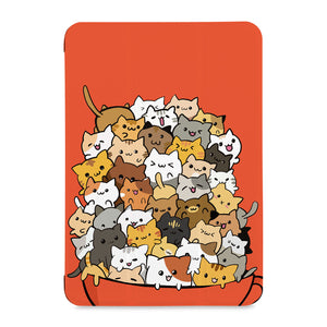 the front view of Personalized Samsung Galaxy Tab Case with Cute Cats design