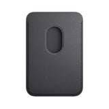 Black Leather Card Holder for iPhone MagSafe Compatible