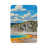 front view of personalized kindle paperwhite case with US Famous Attractions design