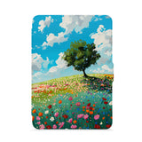 front view of personalized kindle paperwhite case with Tree Painting design