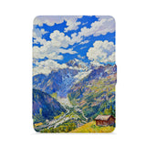 front view of personalized kindle paperwhite case with France Famous Attractions design