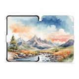 the whole front and back view of personalized kindle case paperwhite case with Landscape design