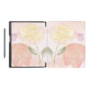 swap - Vista Case reMarkable Folio case with Artistic Flower Design has an integrated holder for pen marker so you never have to leave your extra tech behind.