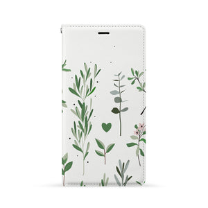 Front Side of Personalized Huawei Wallet Case with Flat Flower design